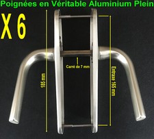 Lot de 6 Poignées Porte Chambre sans Clé Aluminium Plein Dimension standard  HLM