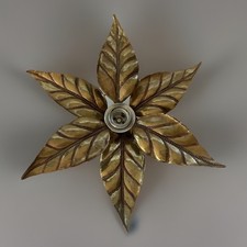 Applique Willy Daro Feuilles Laiton Doré Vintage 1970.s