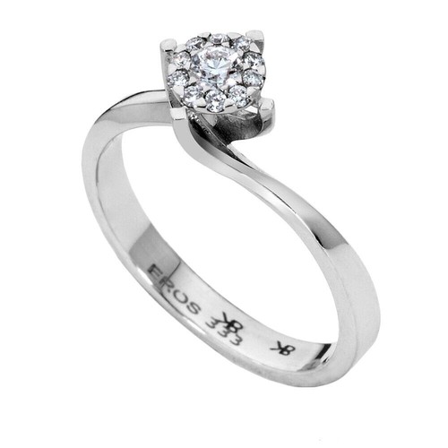 10k blanc diamant anneau - 10k,