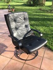 fauteuil relax TV pivotant noir socle métal 