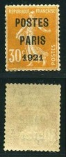 FRANCE PREO N° 29  " SEMEUSE 30c  POSTES PARIS 1921 " NEUF xx A VOIR G910
