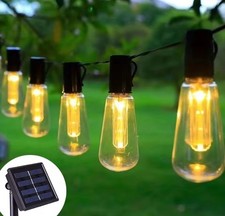 Guirxiété lumineuse solaire extérieure, ampoules globe LED, lampes dégradées, 