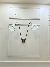 Applique murale réglable en laiton à double bras éclairage moderne du milieu ...