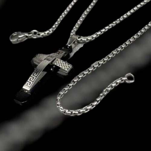 Collier homme croix couleur - collier,