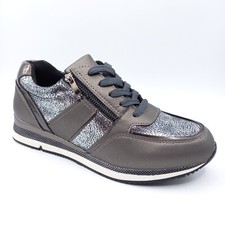 Baskets Tennis Chaussure Sneakers Shoes Femme - 36 37 et 40 41 Gris Blanche zip