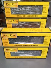 MTH éch. O 3 rails. Set 4 voitures voyageurs "Jersey central lines". Eclairage.