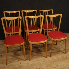 Chaises fauteuils modernes meubles de design en bois et faux cuir rouge salon