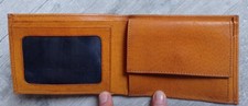 Portefeuille vintage  cuir jaune ocre porte monnaie porte carte