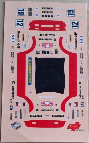 Decal renault 5 - 1/43, alpine