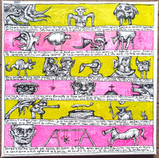 dessin original toile art brut singulier outsider demelis