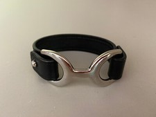 Hermès - Bracelet en cuir noir modèle Pavane
