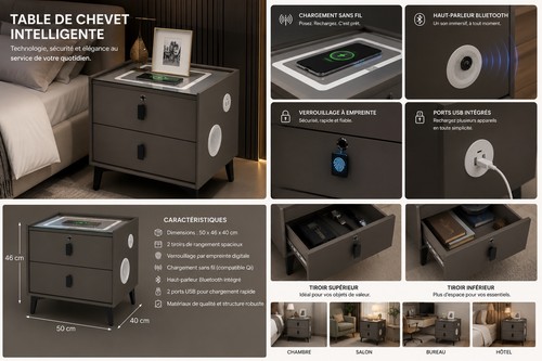 Table chevet intelligente - de,