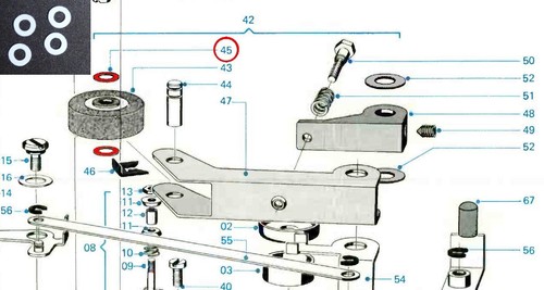 Rondelles teflon axe de - rondelles,