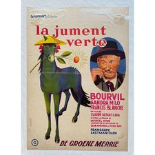 LA JUMENT VERTE Affiche de film entoilée  - 35x55 cm. - 1959 - Bourvil, Francis 