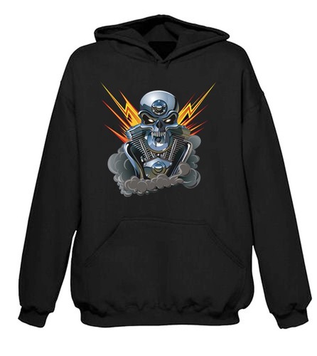 Hoodie skull moteur biker - skull,
