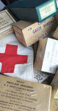 lot pansements us ww2 1944 kia 1944 boite carton brassard medic medical usa MD