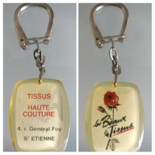 Porte cle bourbon tissus haute couture "les beaux tissus" Saint Etienne.