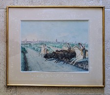 Aquarelle Gardians  & Taureaux Arles Manade Camargue Watercolor