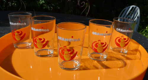 Lot cinq verre orangina - lot,