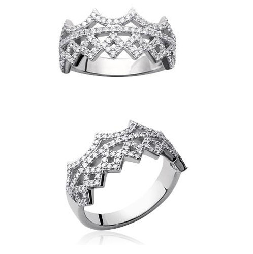 Bague couronne cristaux - couronne,