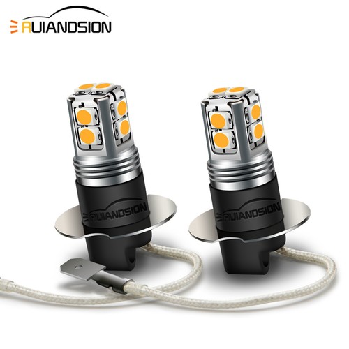 2pcs blanc chaud led - h3,
