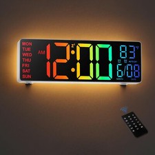 Horloge Numérique - Horloge Calendrier Numérique Murale LED De 105" avec Affi...