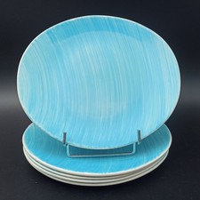 SALINS - 5 ASSIETTES À DESSERT EN FAÏENCE Modèle AQUILON Vintage 