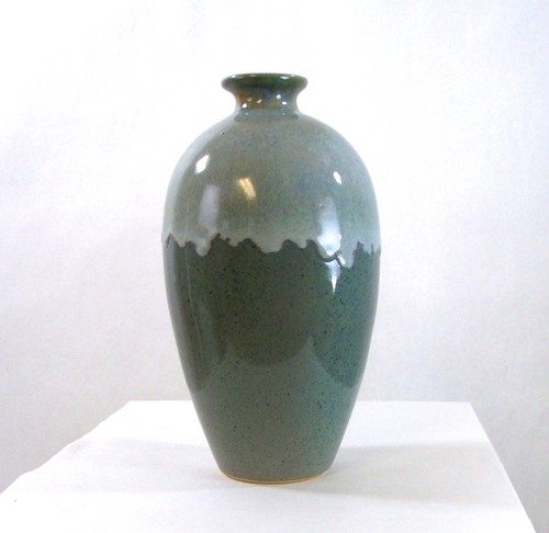 Hand thrown drip edge - thrown, blue