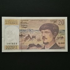 BILLET 20 FRANCS DEBUSSY 1993