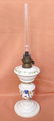 Lampe petrole opaline beige - petrole,