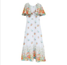 Robe longue vintage 70 florale maxi dress