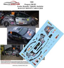 DECALS 1/43 REF 1569 PEUGEOT 208 FOSTIER RALLYE MONTE CARLO 2018 WRC RALLY