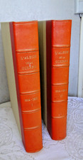 Livre L'Album de la guerre 1914-1918 demi reliure cuir rouge tissus beige 2 tome