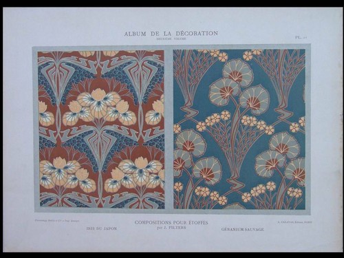 Etoffes art nouveau fleurs - art,
