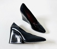 Escarpins cuir vernis talon compensé structuré ROBERT CLERGERIE Vintage 38 ½