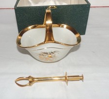 Sucrier et sa pince dans son étui en Porcelaine de Limoges