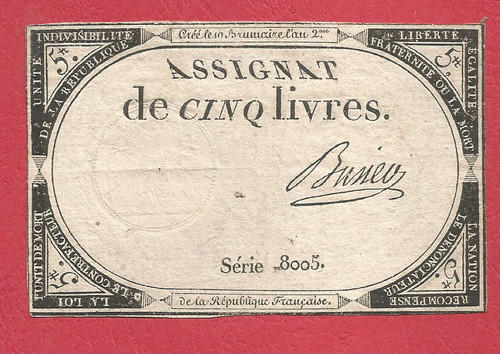 Assignat livres brumaire - livres,