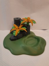 Playmobil dinosaures île des spinosaures 4174 : socle rocher et plantes