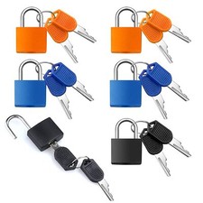 Lot de 6 cadenas à bagage avec clé - Multicolore - Mini cadenas à bagages - P...