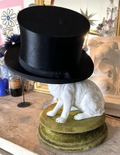 Ancien Chapeau Haut De Forme Satin Soie Antique Victorian Welsh Silk Top Hat