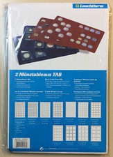 2 Plateaux TAB numismatique bleu pour 24 pièces de monnaie jusqu'à 47 mm Ø