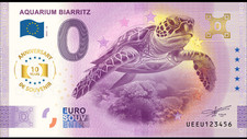 Billet Souvenir 2025  France Aquarium Biarritz Tortue - 10Th ANNIVERSARY