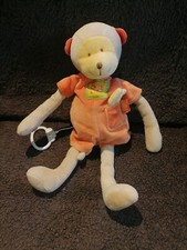 Doudou  peluche musicale singe Les loustics Moulin Roty  Etat neuf
