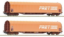 ROCO 6600161 Échelle Ho Set Due Wagons Marchandises Bâche Coulissante Fret SNCF