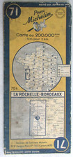 Carte touristique 71 La Rochelle - Bordeaux Michelin Carte au 200 000 Année 1949