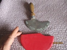 Ancien Outil de Cuisinier Hachinette Hachoir à Ail et Fines Herbes et Etui Bois