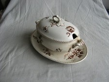 Très belle saucière chaude faïence Sarreguemines décor peu courant Danois U&C