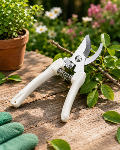 Sécateur compact blanc - 🌿,