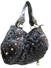 LANCASTER  grand Sac à main toile et cuir  Authentique  vintage