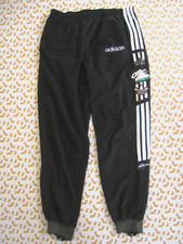 Pantalon Adidas One World 80'S noir blanc vintage Pants Velour Homme - S
